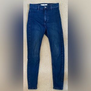 Topshop Women’s Jeans Joni Moto Skinny High Waist Color Blue Size 30